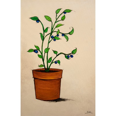 Carte de souhaits "Plant de bleuet" de Marie-Sol St-Onge